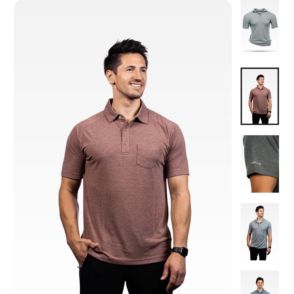 Men's Nine Line Red polo